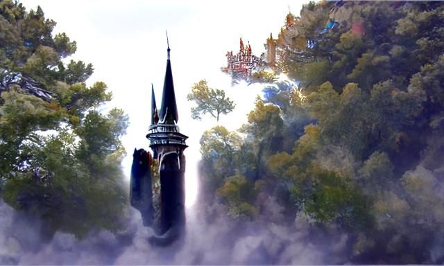Ethereal Fantasy Tower Reaching Heaven
