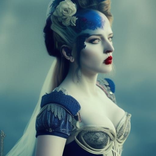 Red-Headed Bride with Skeleton Key: Digital Matte Painting