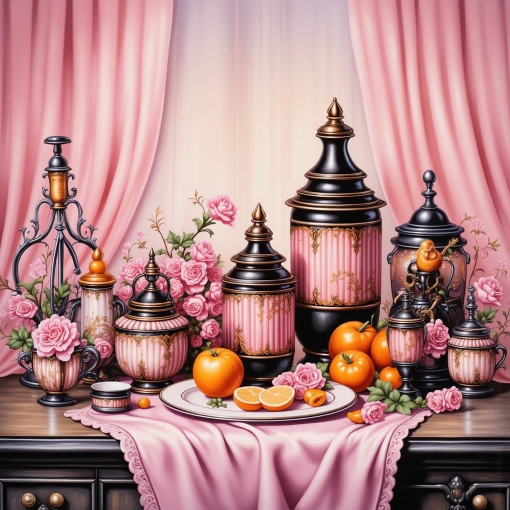 <lora:Mixed Vintage:1.0>Create a Close up Clean Oil Ink Airbrush Isolated Stillife, high Detailed, Victorian style, png ...