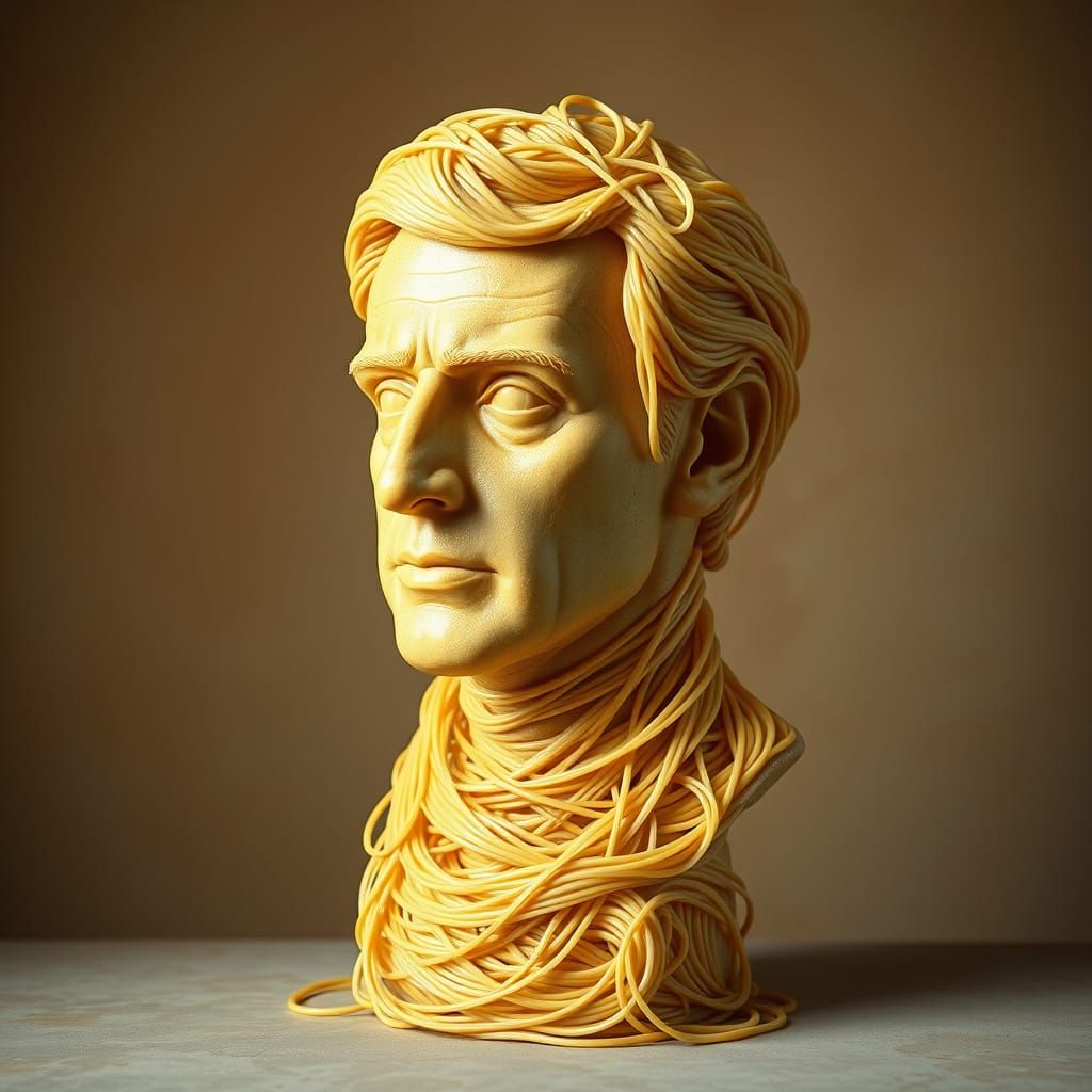 Baroque Spaghetti Portrait of French Leader