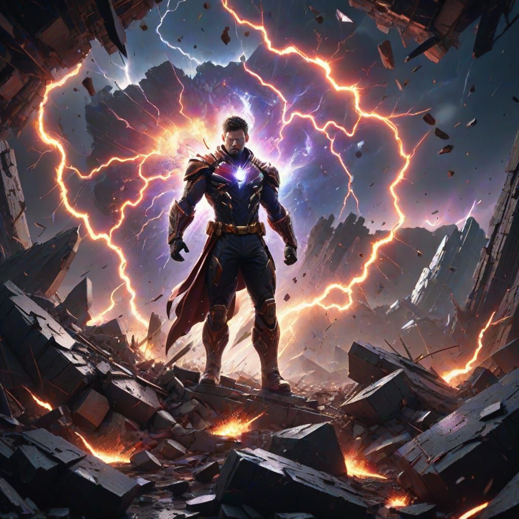 Cosmic Hero Amidst Dimensional Destruction