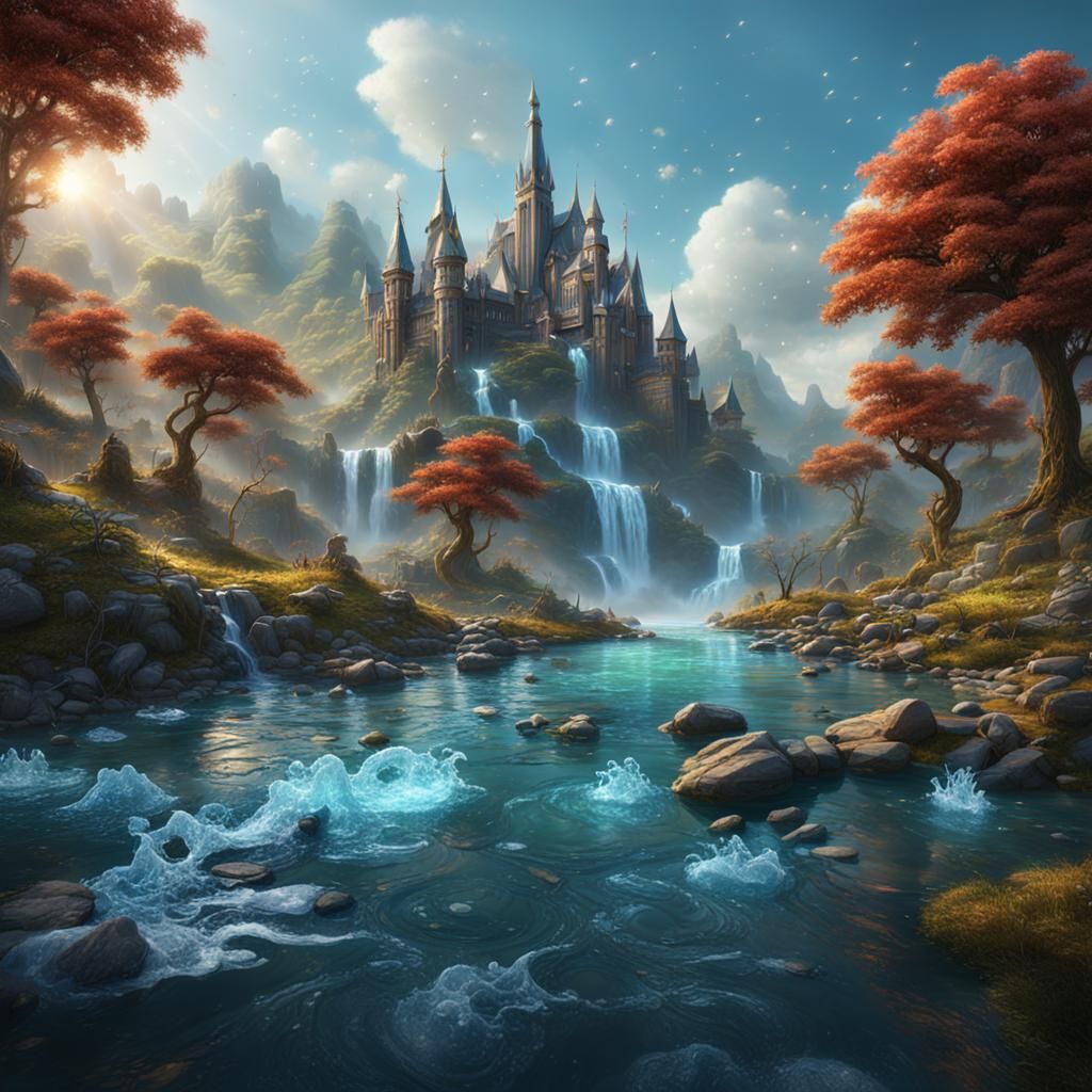 Fantastical Sparkling Water in Detailed Matte Painting