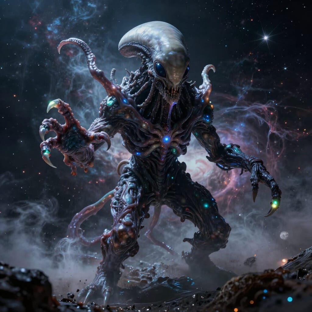 Terrifying Alien Sludge Monster in Cosmic Void