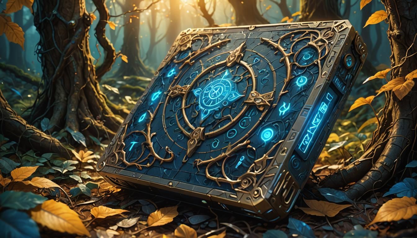 Mystical Computer in Fantasy Forest Concept Art