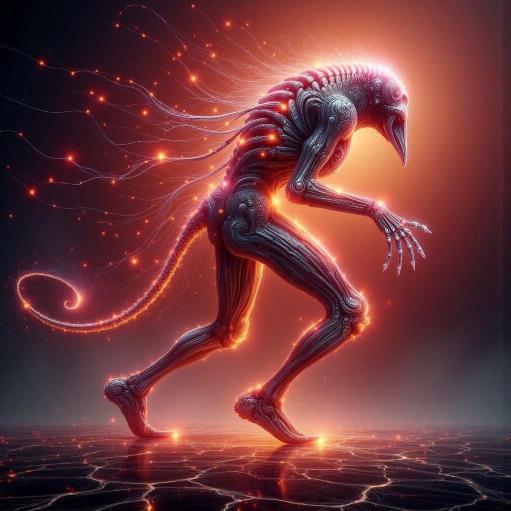 Grotesque Cybernetic Kandra Stalks Desolate Lake