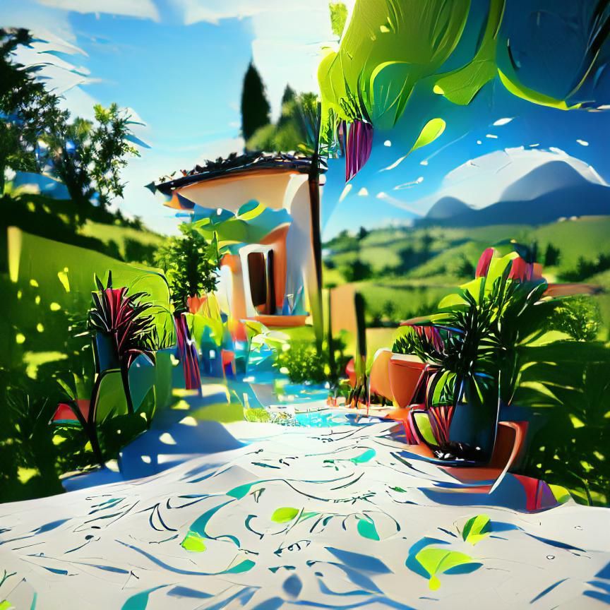 Vibrant Summer in Italy: Detailed Vector Graphic