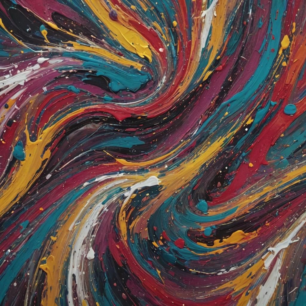 Abstract Expressionism Dreamscape: Swirling Shapes in Macro