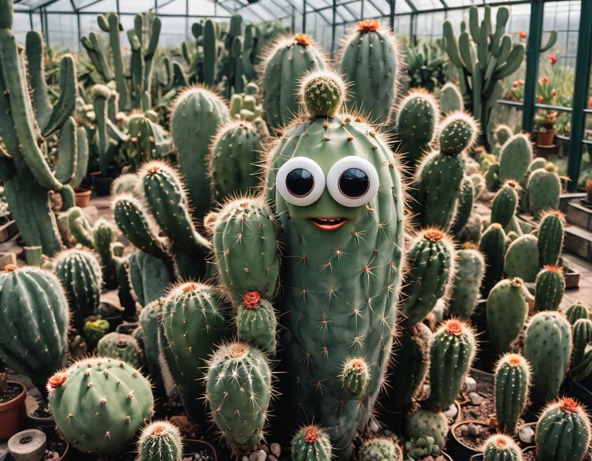 Googly eyes make a cactus much friendlier
