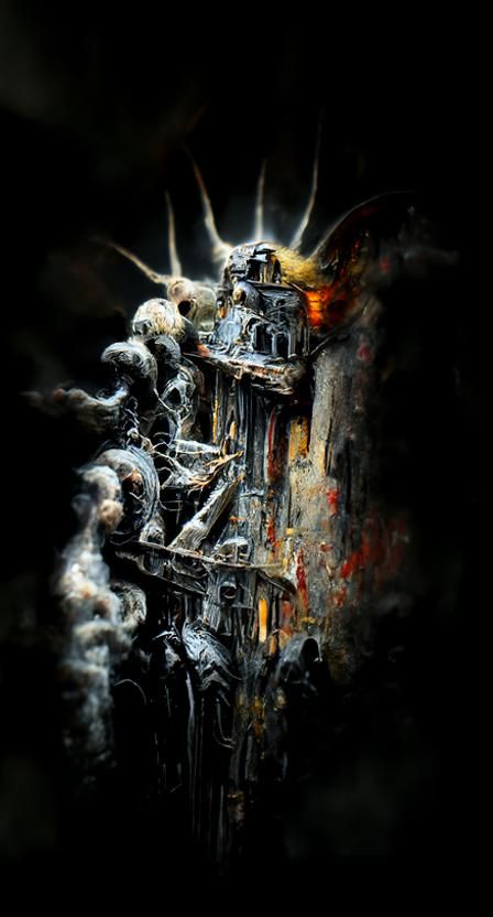 Dramatic Hellscape Concept Art in Dieselpunk Style