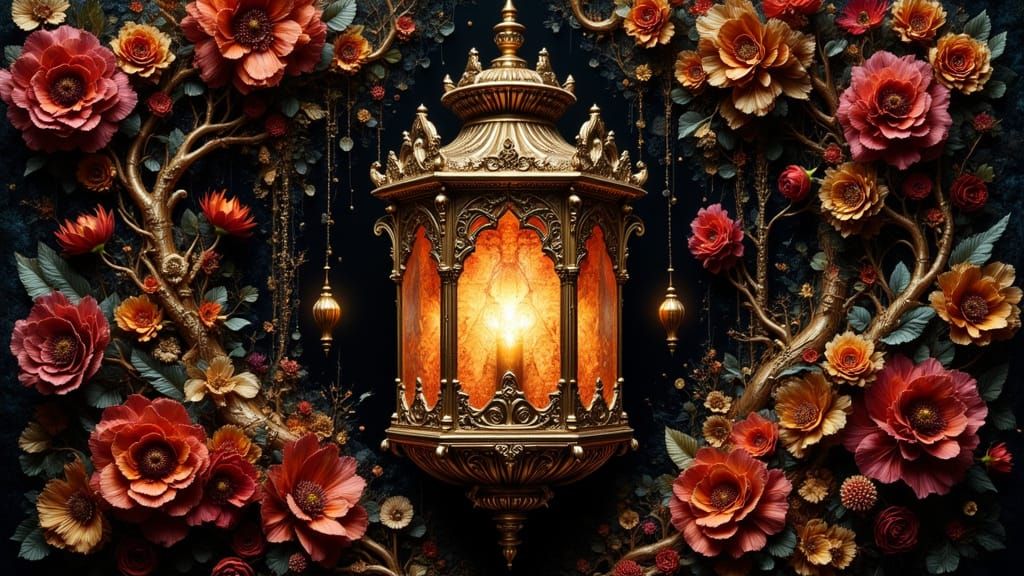 Venetian Lantern in Hyperrealistic Maximalist Style