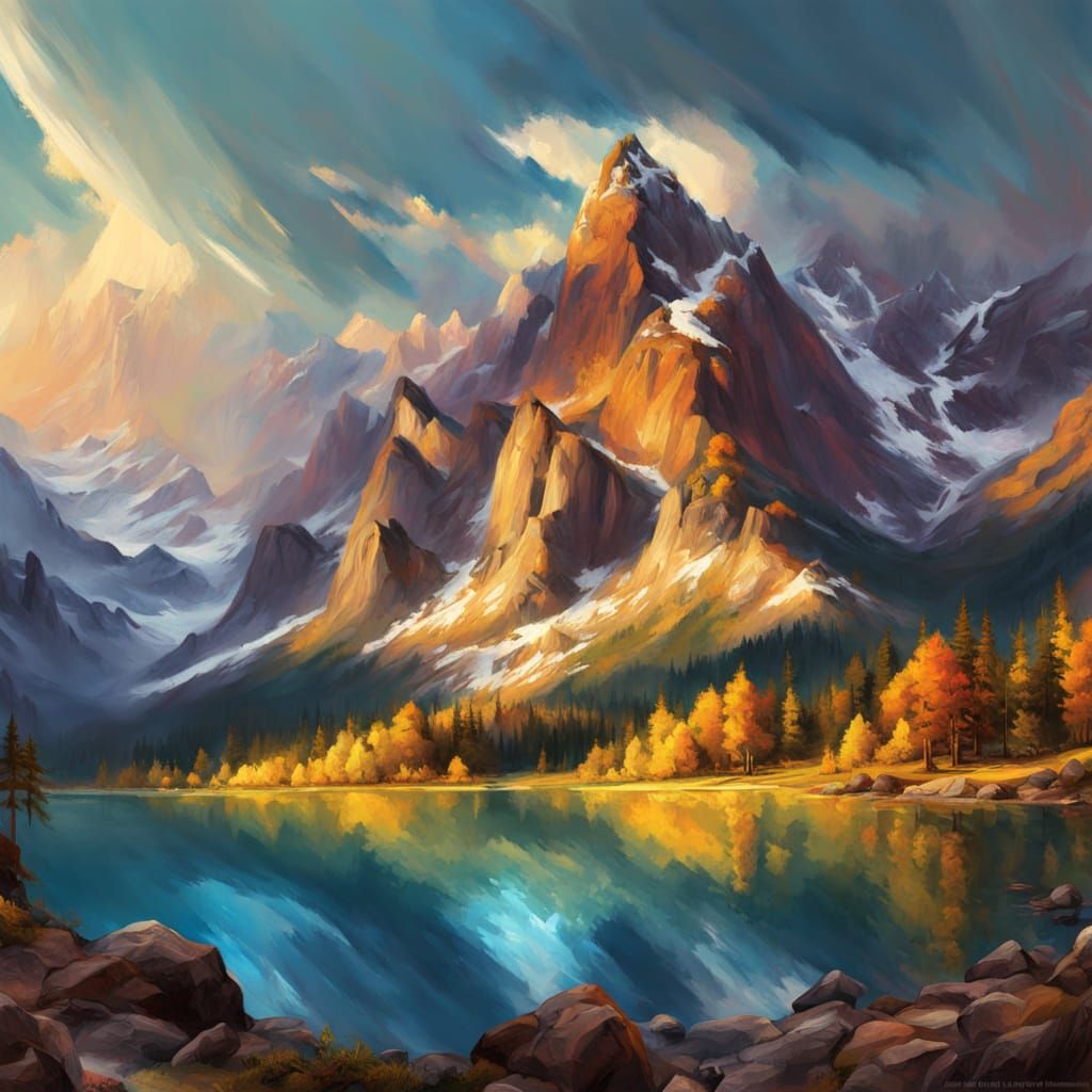 Breathtaking Mountains in Romantic Style