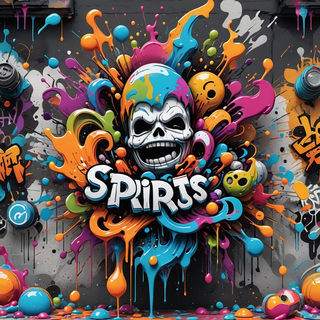 Colorful Polychromatic Graffiti Art NFT in 3D