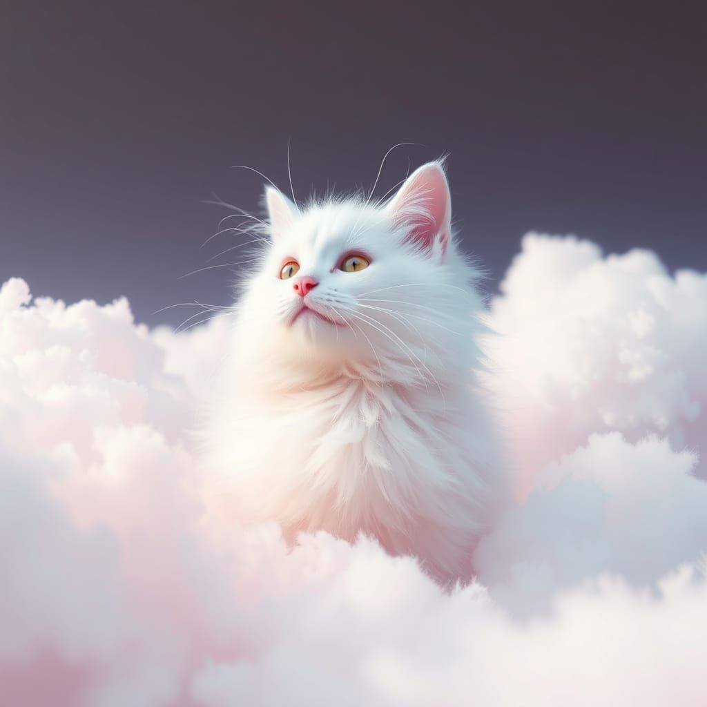Ethereal Cloud Cat in Pastel Hues