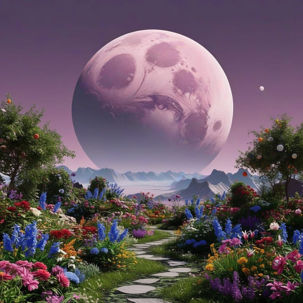 Wonderful Lush Floral Garden With Vibrant Blooms