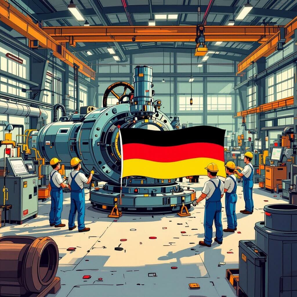 Cartoon German Pipe Machine in Pixar Style