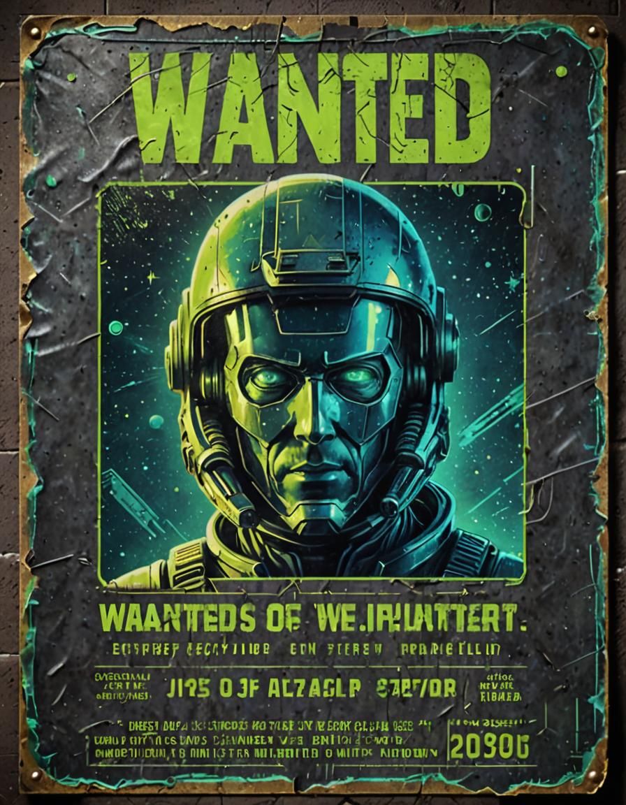 Retro Sci-Fi Wanted Poster in Vintage Galactic Style