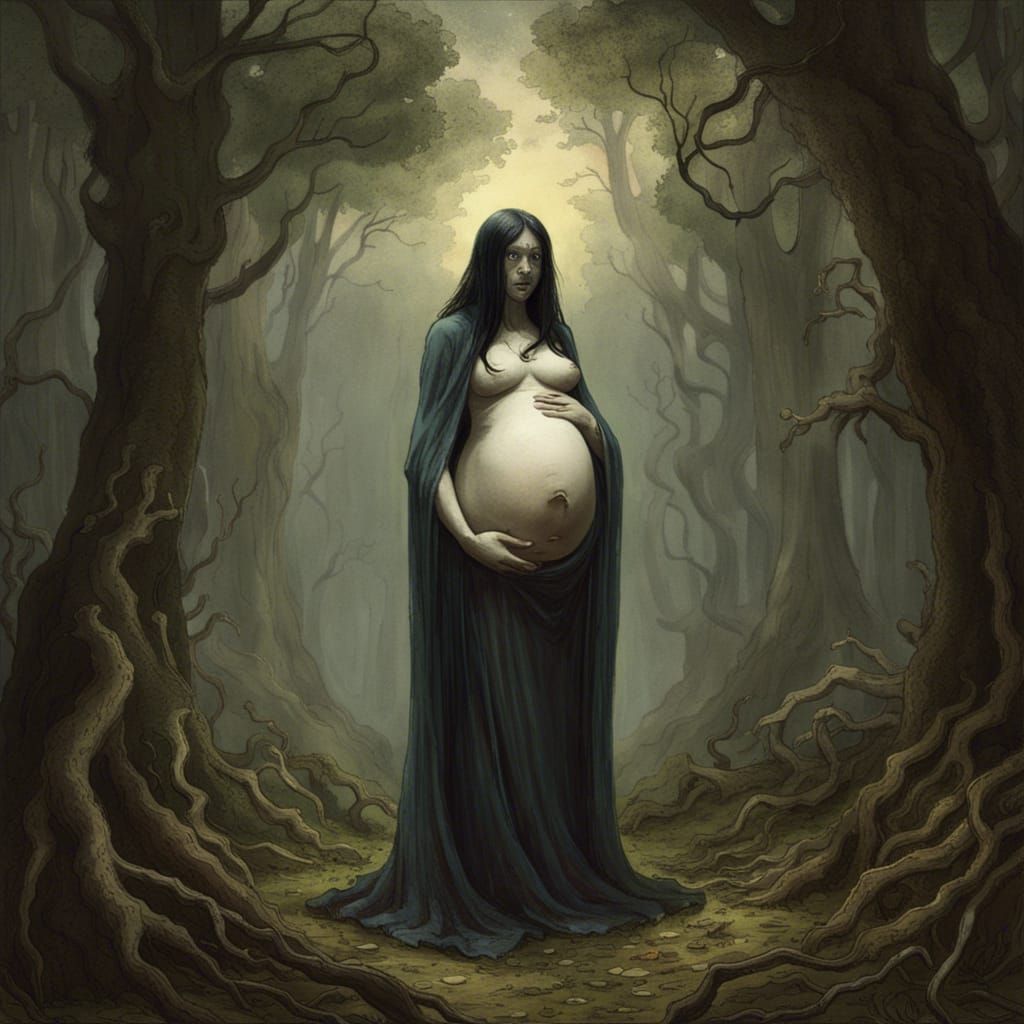 Pregnant humanoid monster