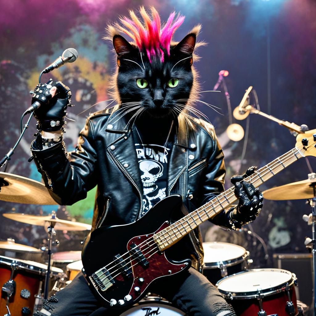 Pink mohawk cat