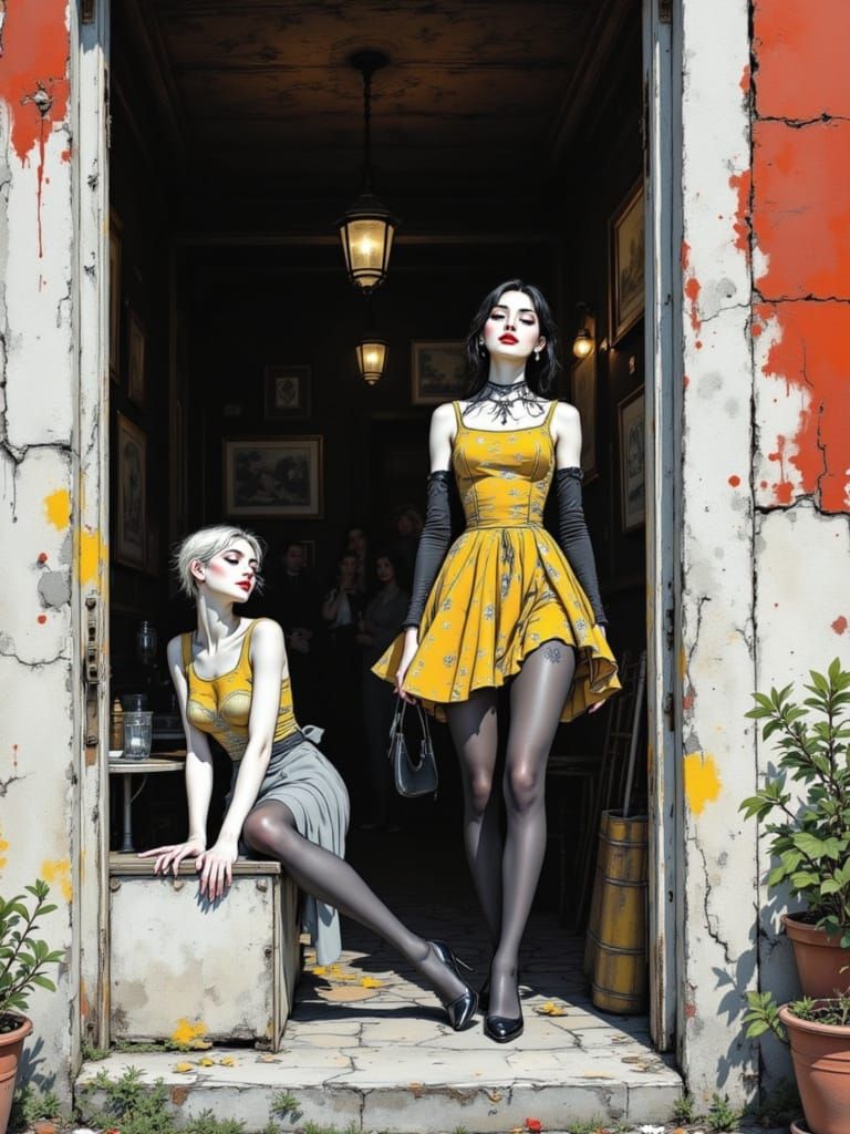 Surreal Moody Kirby Comic Style Yellow Portrait