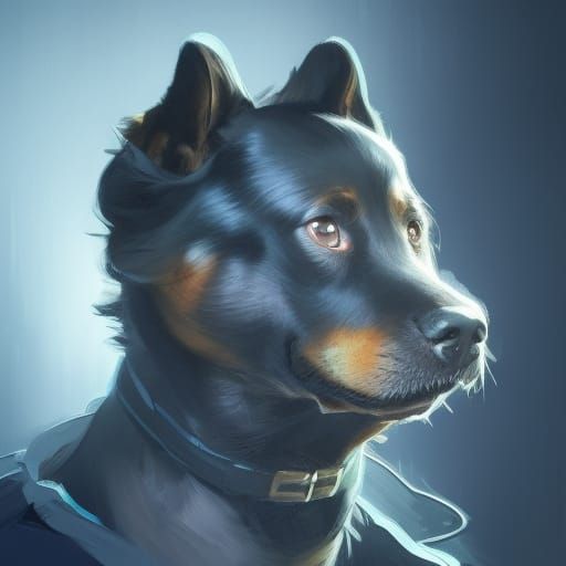 Hyperdetailed Ninja Dog Portrait in 8K Resolution