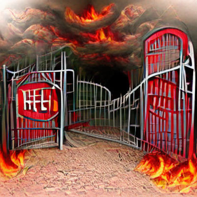 Gates to Hell: AI Generated Image