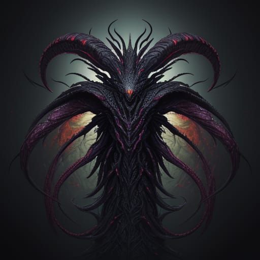 Dark Fantasy Horror Concept Art of Mega Pestilothorn X