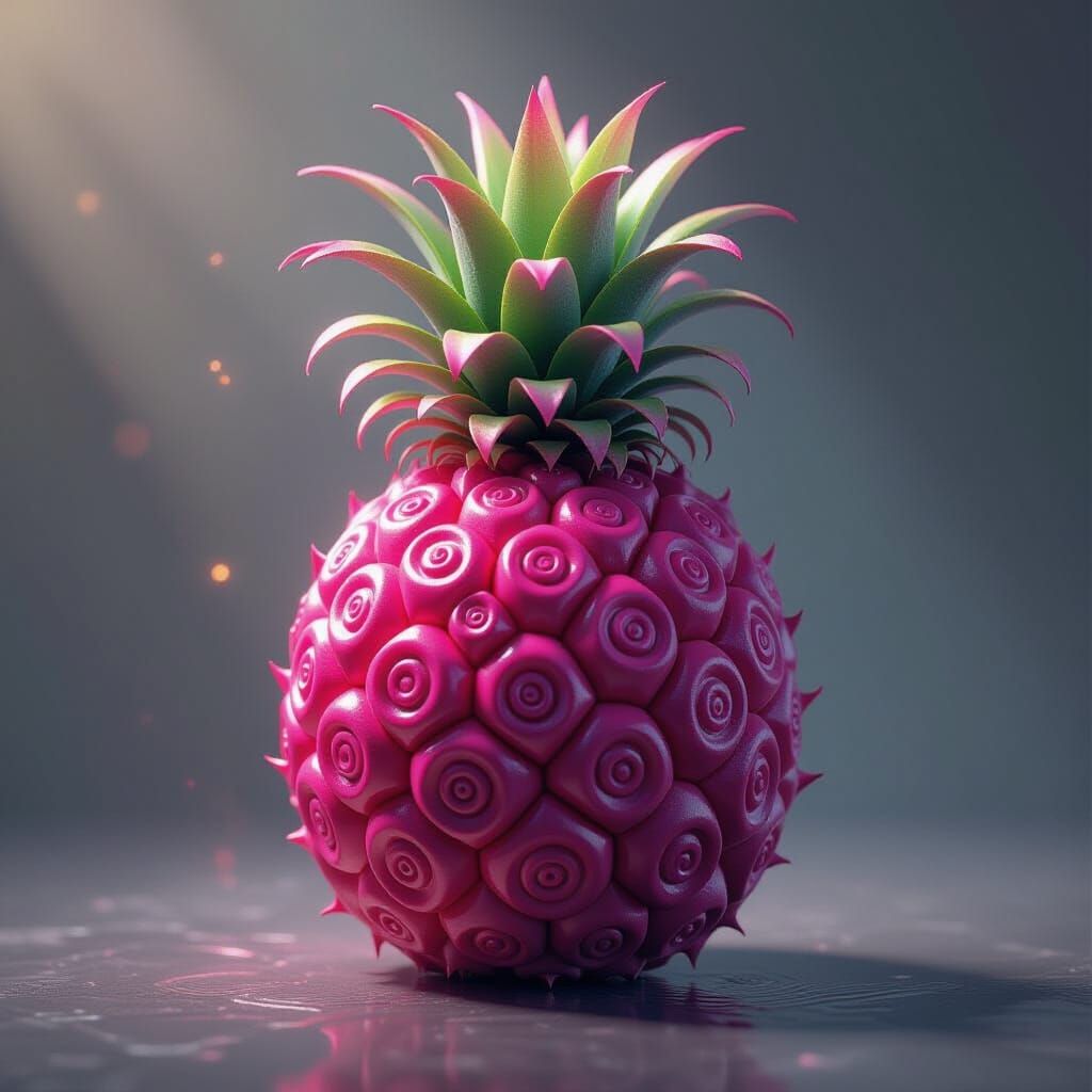 Octopus Devil Fruit: Magenta Pineapple in 3D Style