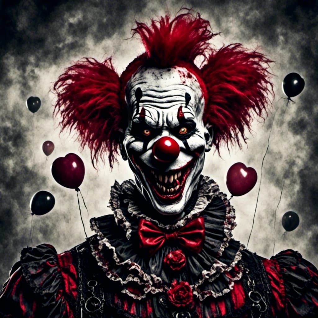 Creepy Clowns in Rococo-Horrorcore Style