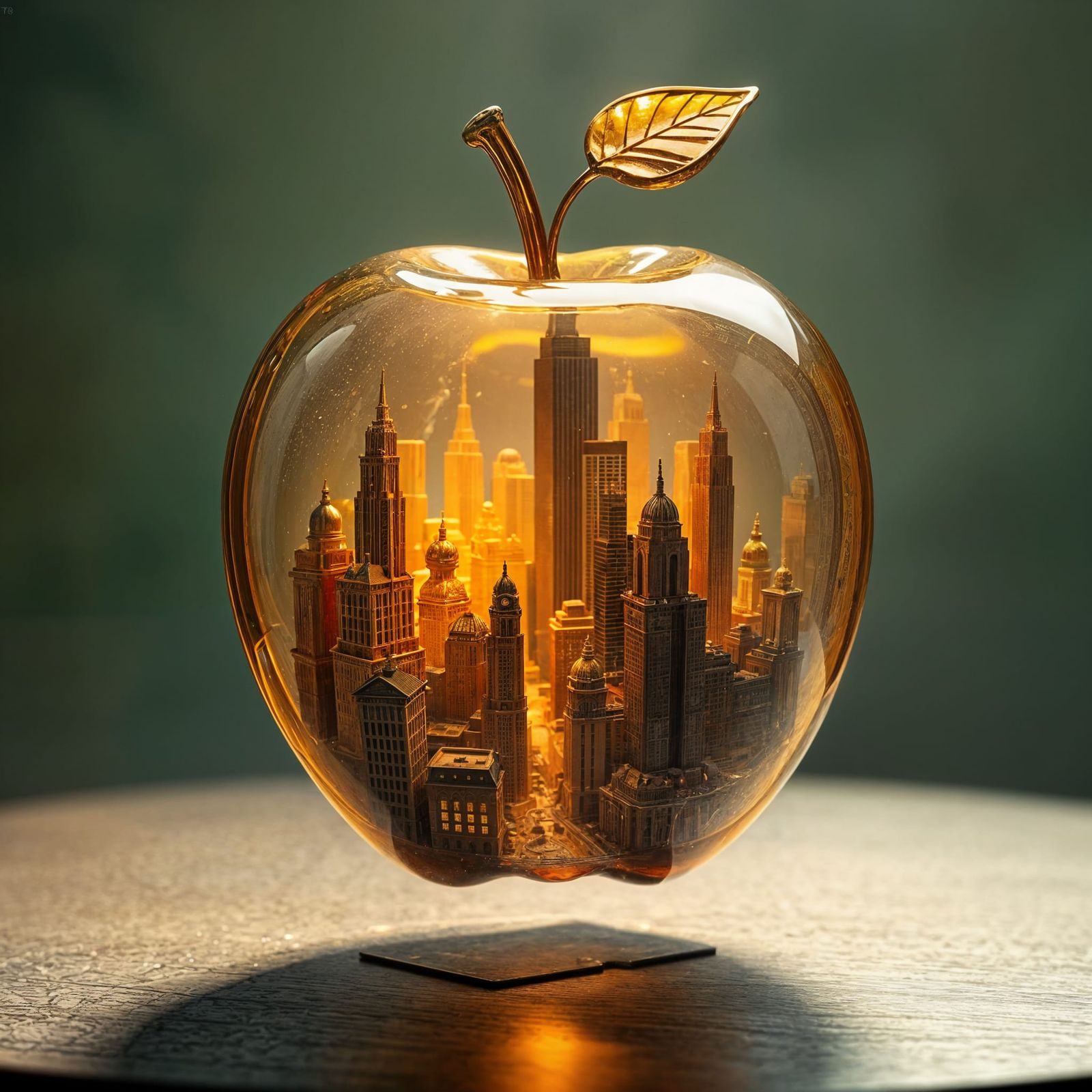 Glass Apple Reveals Miniature City Inside
