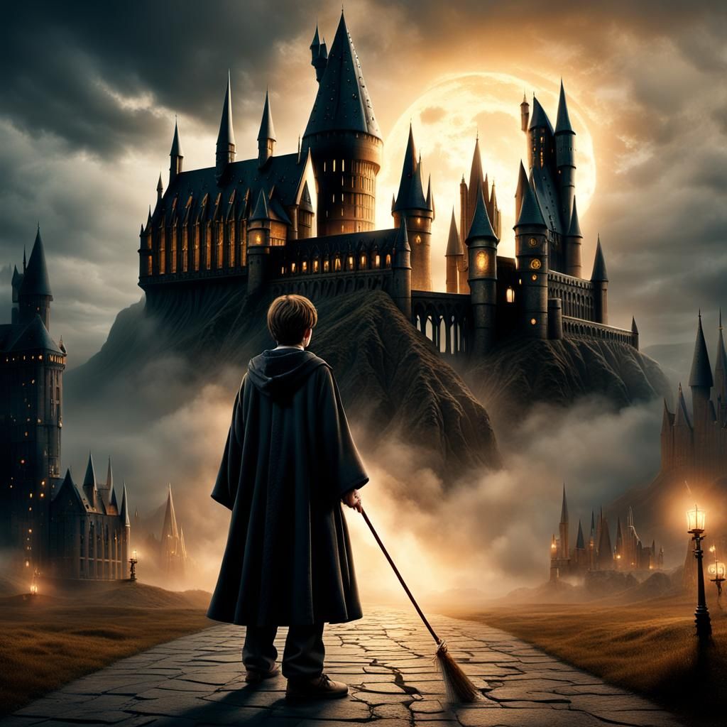 Harry Potter at Hogwarts: Cinematic Matte Painting