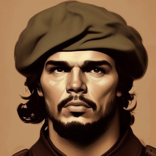Che Guevara Portrait in Hyperdetailed Art Style