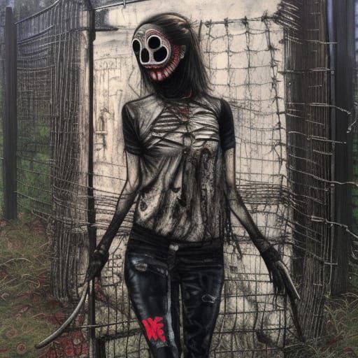 Disturbing Plague Doctor in Junji Ito Horror Style