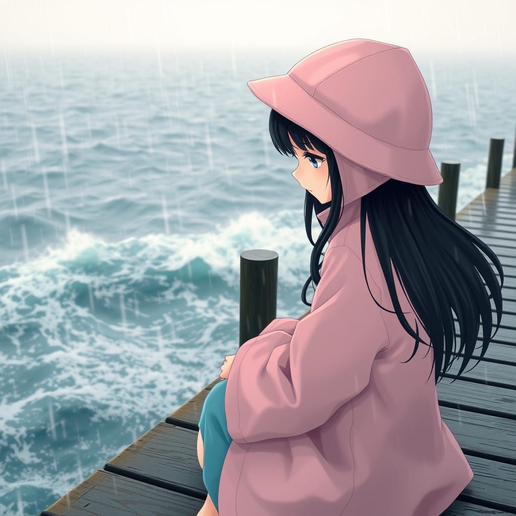 Misty Ocean Reflections in Pastel Pink