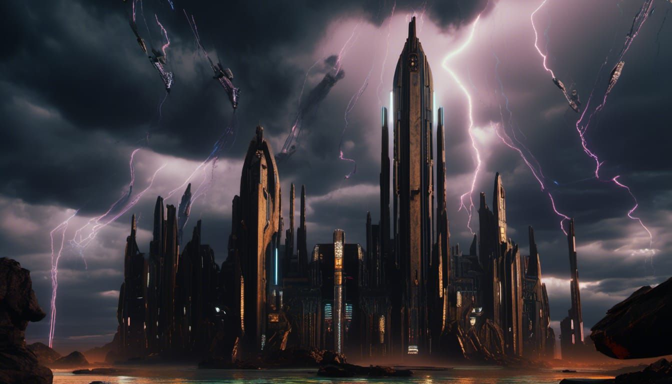 Cyberpunk Monastery in Hyperreal Sci-Fi Style