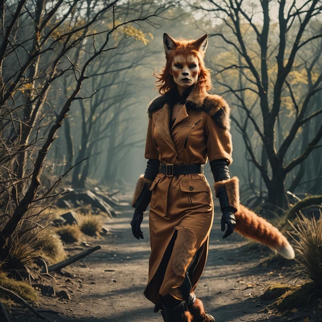 Captivating Vixen in Cinematic Film Still
