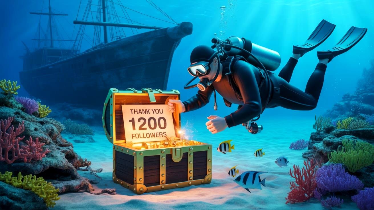 Hyperrealistic Deep Sea Diver Finds Treasure