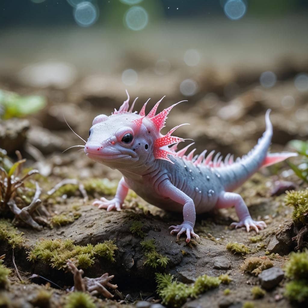 Captivating Axolotl Portrait in Professional Photography Sty...