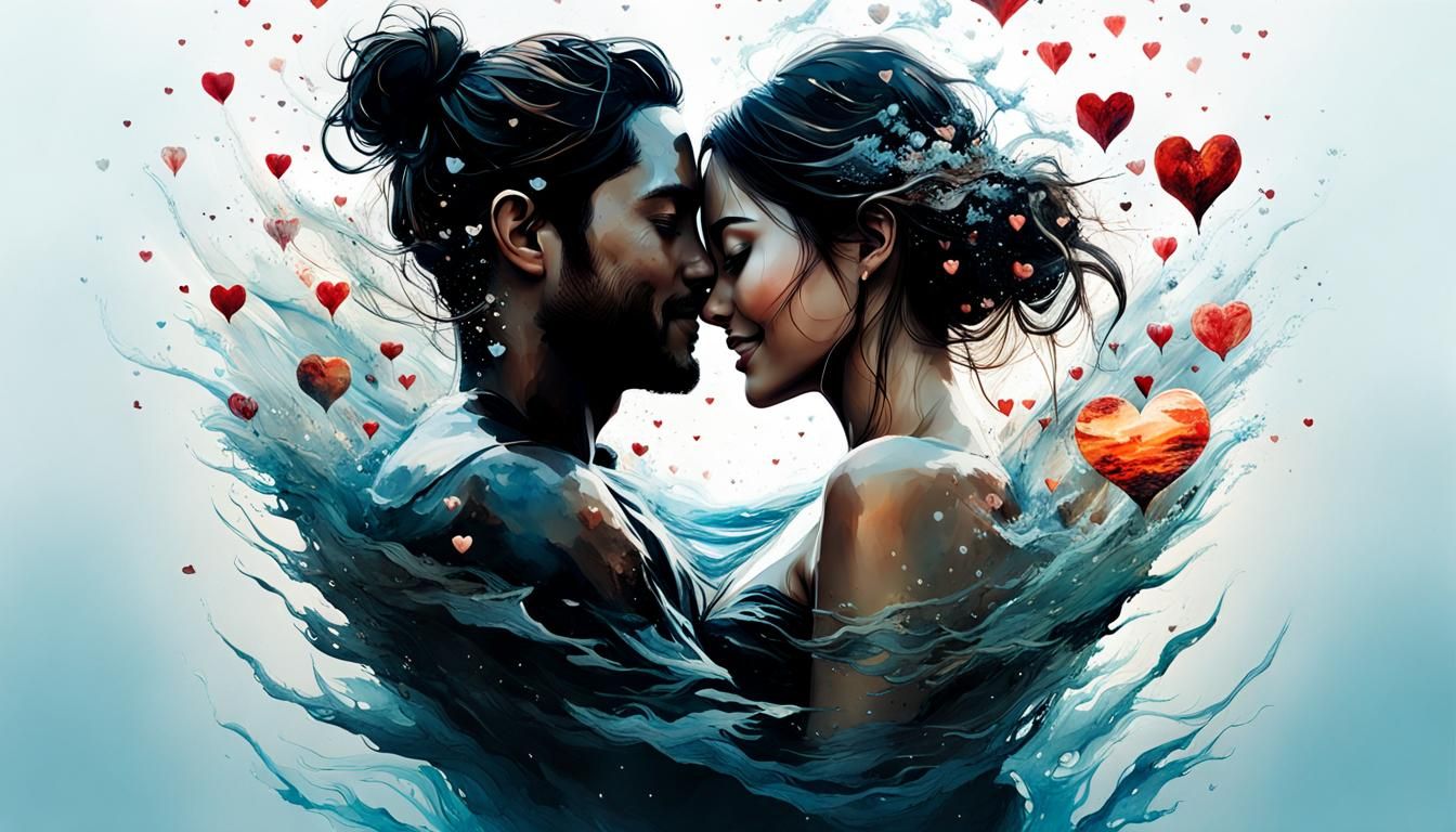 Surreal Sea of Love Double Exposure Collage