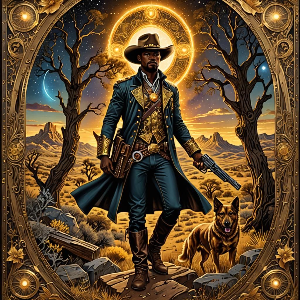 Gunslinger Cosmic golden western tapestry, The tree of Gold ...
