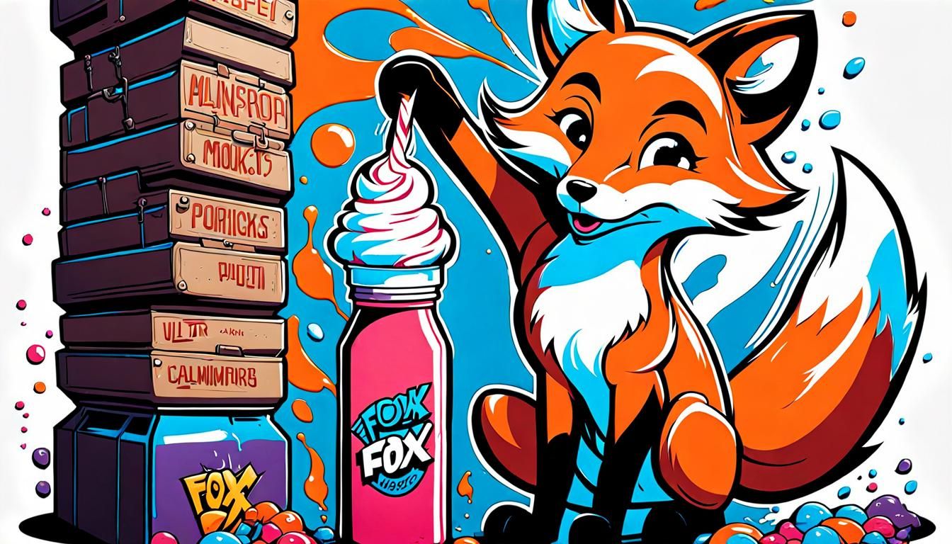 Fox and Woman in Graffiti Splash Art Style