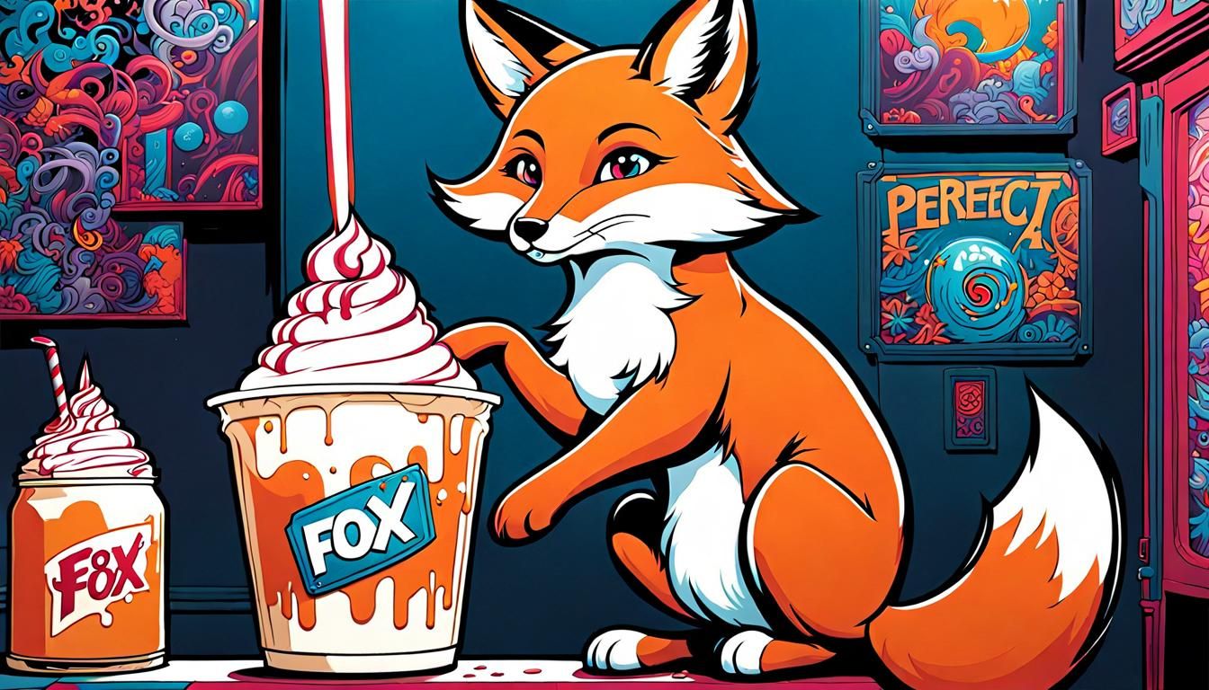 Fox and Woman in Graffiti Splash Art Style