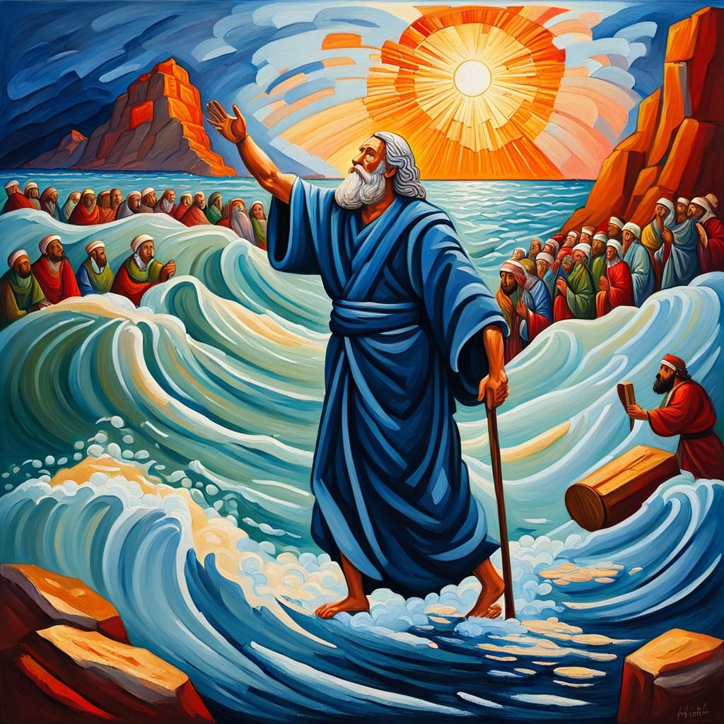 Moses splitting the Red Sea Icon