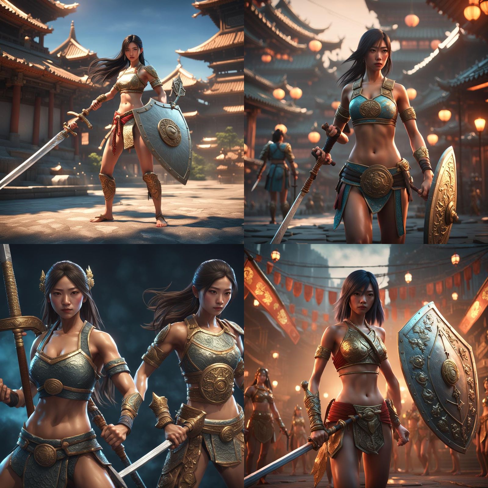 International Warriors in Bikinis: 3D Game Cinematic
