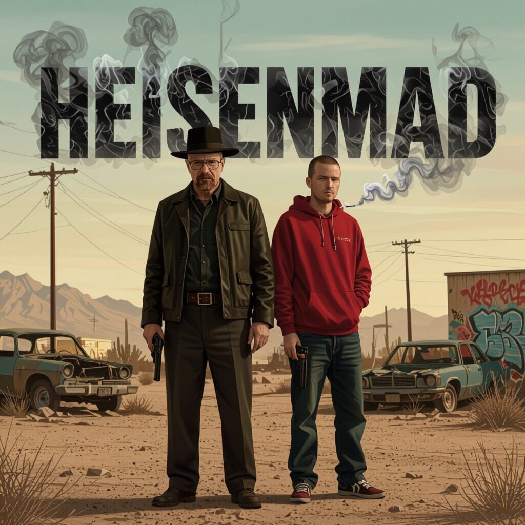 HeisenMad Logo with Walter White and Jesse Pinkman