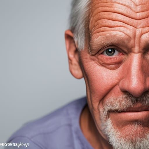 Detailed Portrait of an Elderly Man in Studio Lighting