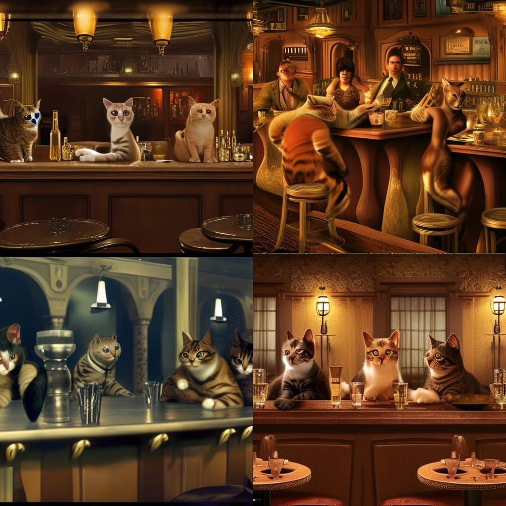 Cats at the Bar: Epic Digital Matte Painting