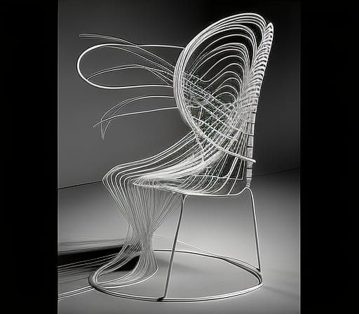 Monochrome Wireframe Woman in Digital Art Style