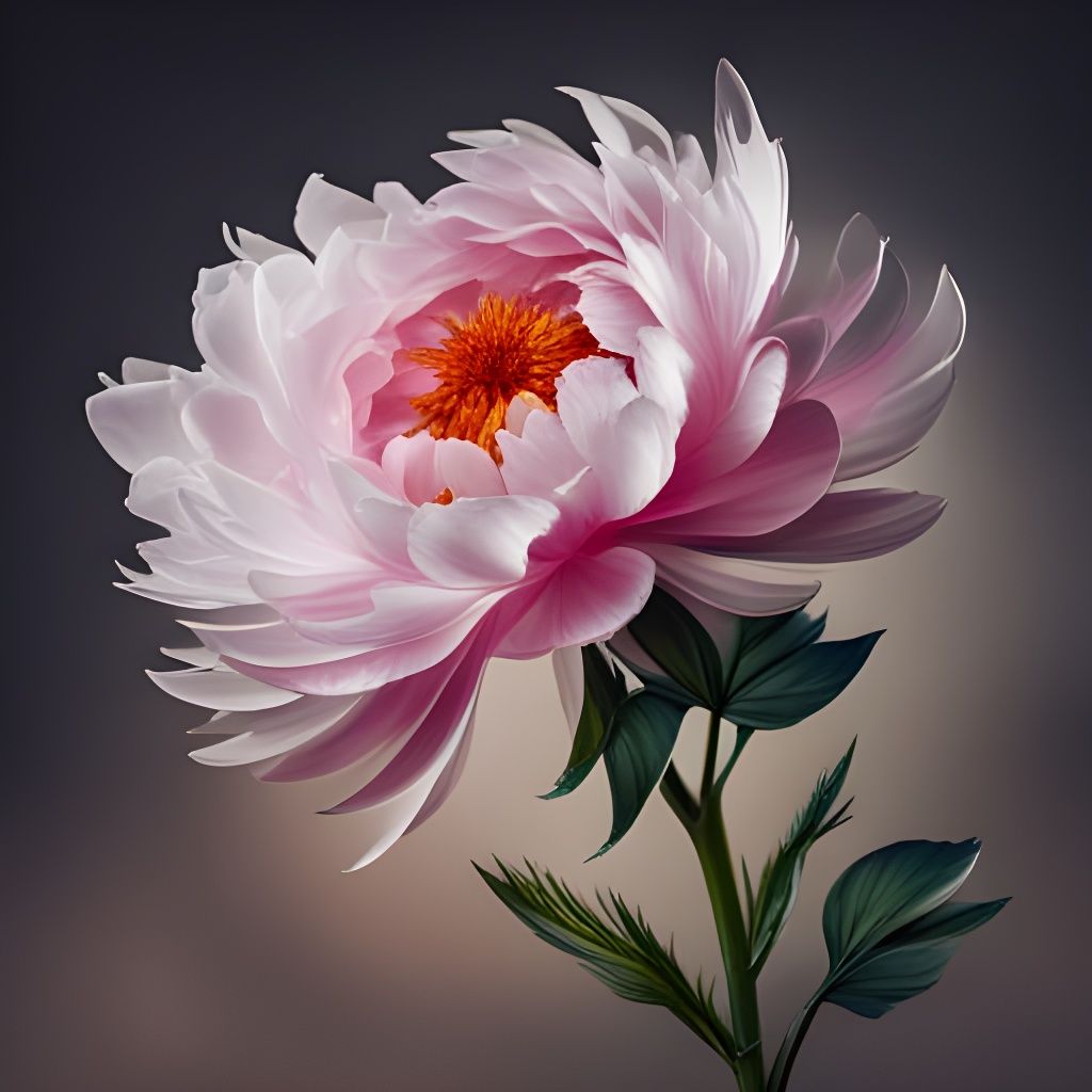 Shattered Glass Peony Flower Art