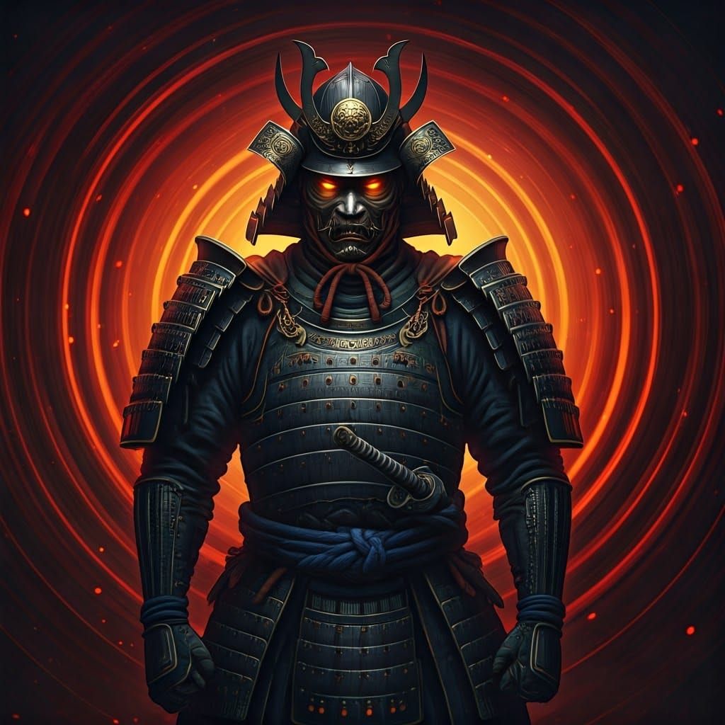 Igikai: Mythical Samurai Warrior in Ukiyo-e Style