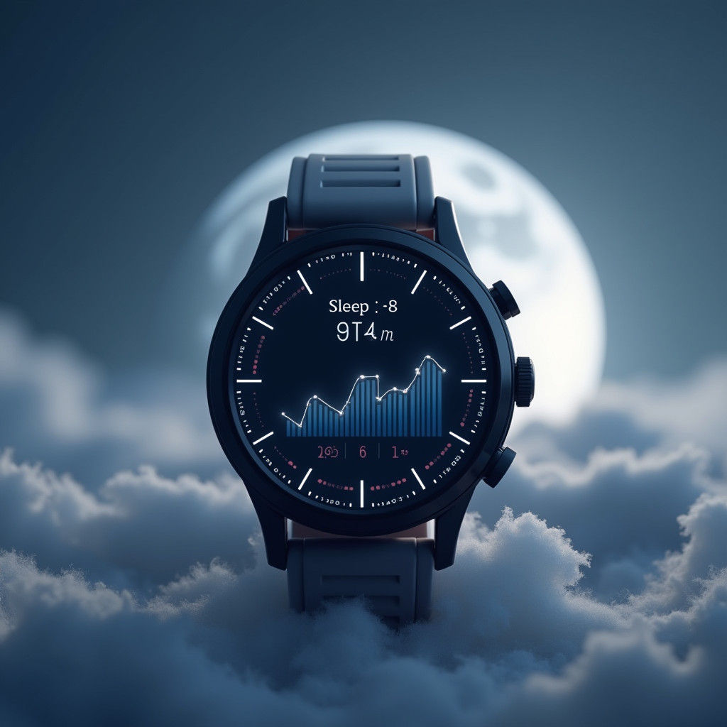 Futuristic Smartwatch Tracks Sleep in Dreamy Digital Art